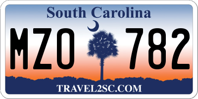 SC license plate MZO782