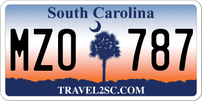 SC license plate MZO787