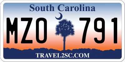 SC license plate MZO791