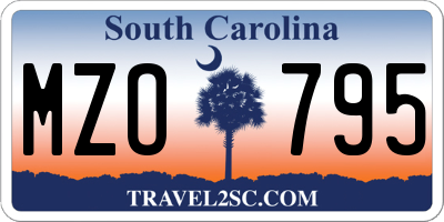 SC license plate MZO795
