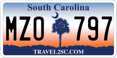 SC license plate MZO797