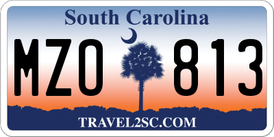 SC license plate MZO813