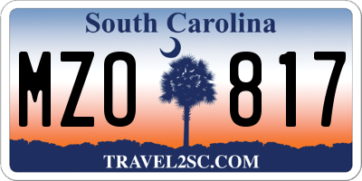 SC license plate MZO817