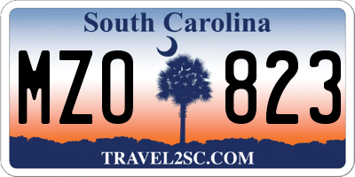 SC license plate MZO823