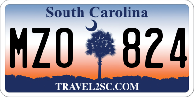SC license plate MZO824