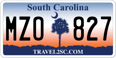SC license plate MZO827