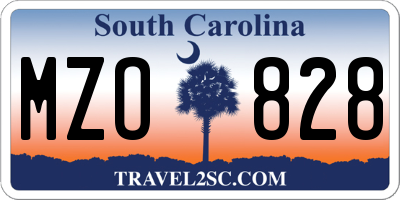 SC license plate MZO828