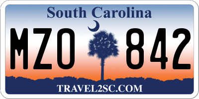 SC license plate MZO842