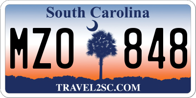 SC license plate MZO848