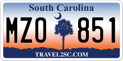 SC license plate MZO851