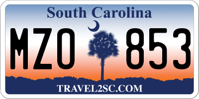 SC license plate MZO853
