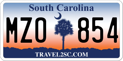 SC license plate MZO854