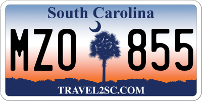 SC license plate MZO855