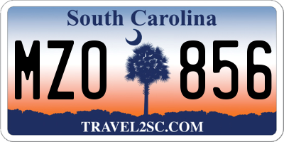SC license plate MZO856