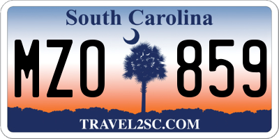 SC license plate MZO859
