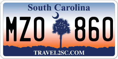 SC license plate MZO860