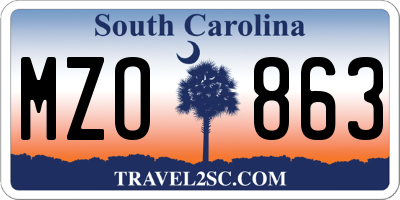 SC license plate MZO863