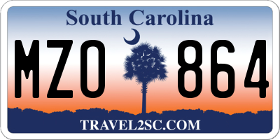 SC license plate MZO864