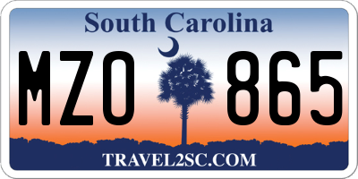 SC license plate MZO865