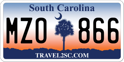 SC license plate MZO866