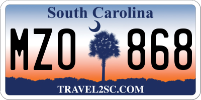 SC license plate MZO868