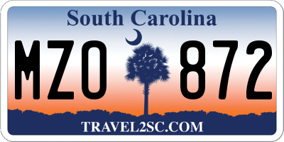 SC license plate MZO872