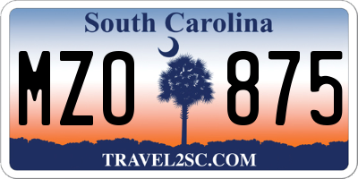 SC license plate MZO875
