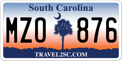 SC license plate MZO876