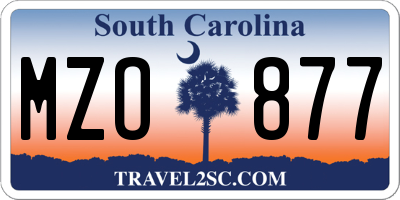 SC license plate MZO877