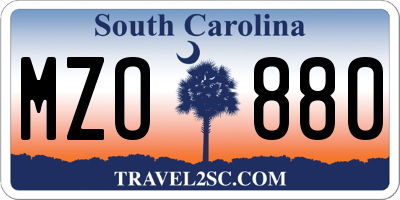 SC license plate MZO880