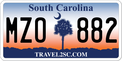 SC license plate MZO882