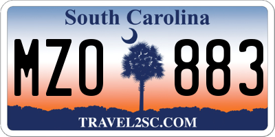 SC license plate MZO883
