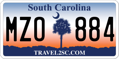 SC license plate MZO884