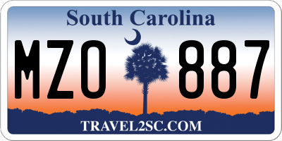 SC license plate MZO887