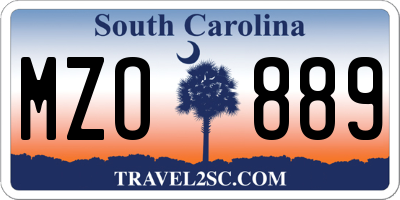 SC license plate MZO889