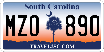 SC license plate MZO890