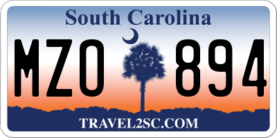 SC license plate MZO894