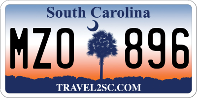 SC license plate MZO896