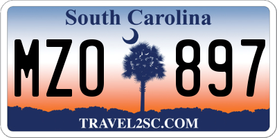 SC license plate MZO897