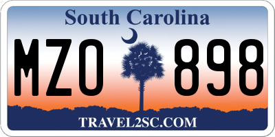 SC license plate MZO898
