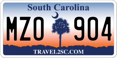 SC license plate MZO904