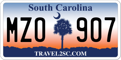 SC license plate MZO907