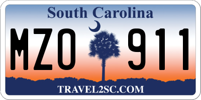SC license plate MZO911