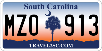 SC license plate MZO913