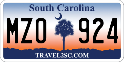 SC license plate MZO924