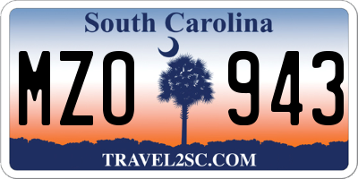 SC license plate MZO943