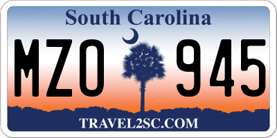 SC license plate MZO945