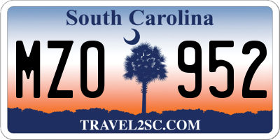 SC license plate MZO952