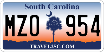 SC license plate MZO954