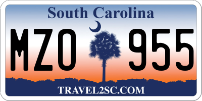 SC license plate MZO955